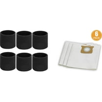 Replacement for 8-10 Gallon Standard Dust Bag, 6 Pack, VDBM and 6-Pack Foam Filter for Wet Pick-up(VFF51 3701),Fits Vacmaster 8-10 Gallon Wet/Dry Vacuum Cleaners(6 Dust Bags 6 Foam Filters)