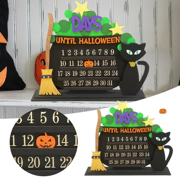 Wooden Countdown Halloween Coffin Calendar Holiday Party Countdown Ornament