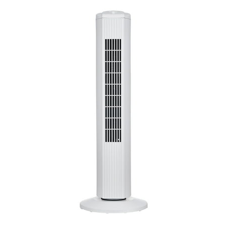 Mainstays 28-Inch 3-Speed White Oscillating Tower Fan