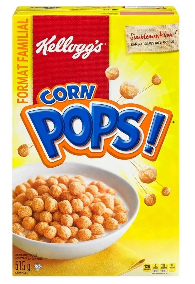 Kellogg's Canadian Corn Pops Cereal, Family Size, 515g (2 Pack