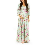 Mommy Style - Maternity 3/4 Sleeve Ruched Maternity Dress W/Empire Waist for Baby Showers or Casual Wear. Size Small.