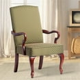 thumbnail image 3 of Maklaine Green Jacquard Fabric Solid Wood Gooseneck Arm Chair, 3 of 7