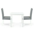 thumbnail image 2 of Dining Room Dinette Kitchen Set Square Table and 2 Falabella Chairs Classic Style Solid Wood White Finish, 2 of 8