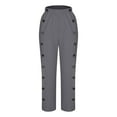 thumbnail image 5 of Sevevn Fashion Women Summer Comfortable Pocket Pants Casual Button Solid Full Length Pant Dark Gray S Summer Clearance, 5 of 6