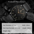 thumbnail image 6 of Men Watches Fashion Minimalist Quartz Watch for Men Analog Waterproof Watches with Stainless Steel Mesh Band Gift for Man, 6 of 7