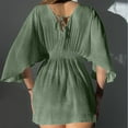 thumbnail image 3 of Wraps, Robe de Plage en Dentelle Crochetée Col en V pour Maillot de Bain, 3 of 4