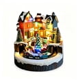 thumbnail image 5 of Christmas Village Houses, Rotating Train Santa Sleigh LED Light Up Musical Winter Snow House Figurine, Collectable Xmas Indoor Display Figurines Decoration, 5 of 7