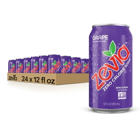 Zevia Zero Sugar Grape Soda Pop  12 fl oz  24 Pack of Cans
