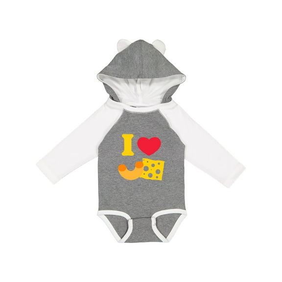 Inktastic I Heart Mac and Cheese Boys or Girls Long Sleeve Baby Bodysuit
