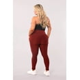 thumbnail image 5 of High Waist Diamond Honeycomb Textured Butt Scrunch Sports Leggings With Pockets - Firebrick, 5 of 11
