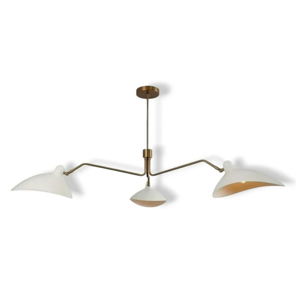 Stilnovo Style Three Shade Starburst Sputnik Chandelier Pendant Light Fixture