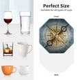 thumbnail image 5 of Leather Coasters with Heat-resistant for Drinks, Vintage Compass -标题2 Octagon, 5 of 5