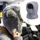 thumbnail image 5 of Gorro de invierno cálido con protección para los oídos, mascarilla y calentador de cuello de poliéster. Gris oscuro, 5 of 9