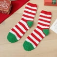 thumbnail image 2 of Xfvqtps Womens Christmas Socks Christmas Stripes Mid Tube Coral Fleece Thick Warm Socks Christmas Accessories Floor Sleep Socks White-01, 2 of 4