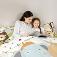 thumbnail image 4 of Manfei Cute Lion Giraffe Elephant Monkey Boy Girl 7-Piece Bedding Comforter Set,Cartoon Animal King Bedding Sets,Jungle Wildlife Ultra Soft Bed Sheets,Microfiber Bedroom Decor,Reversible, 4 of 8