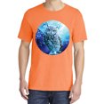 thumbnail image 2 of Wild Bobby, Cute Nocturnal Snow Owl Winter, Animal Lover, Garment-Dyed Washed Look Short Sleeve T-Shirt, Neon Orange, Medium, 2 of 3