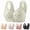 Beige, variant on Women Plus Size Front Closure Wirefree Bra For Mature Women Lightweight Padded Back Enhancing Seamless Vest Soft Support Breathable Fixed Cup Comfort Light Gray 40