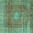 thumbnail image 1 of Ahgly Company Indoor Square Persian Turquoise Blue Traditional Area Rugs, 5' Square, 1 of 4