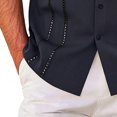 thumbnail image 6 of SHTXOZHI Men's Cuban Guayabera Shirt Short Sleeve Button Down Plus Size Shirts Wedding Summer Beach Tops, 6 of 6