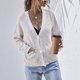 thumbnail image 4 of Gibobby Cárdigan mujer Suéter de punto grueso para mujer estilo cárdigan 2023 con botones y bolsillos(Blanco,G), 4 of 5