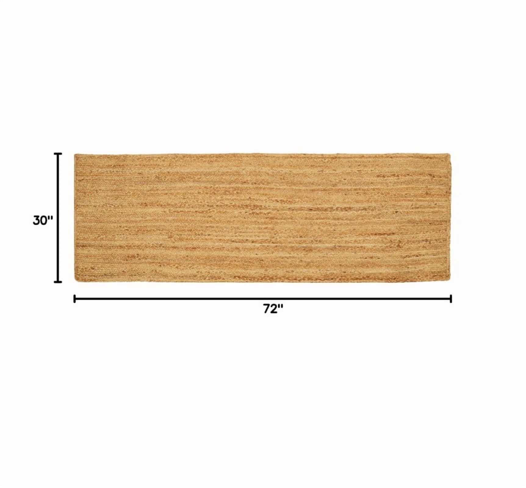 Handmade Rustic Jute Rug Rectangular Farmhouse Braided Reversible Natural Area Carpet_2'X10'