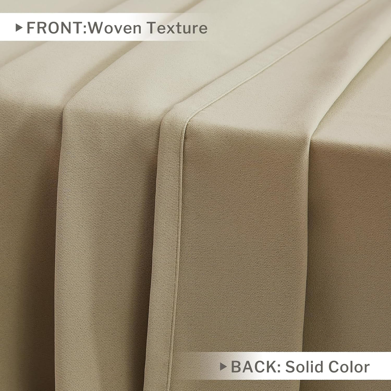Blackout Curtains for Bedroom Cotton Curtains 63 inch Length 2 Panels Set Grommet Window Curtains for Living Room Thermal Insulated 100% Blackout Drapes (Biscotti Beige, 52 x 63 Inch)