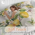 thumbnail image 4 of 3 Piece Yellow Lemon Duvet Cover Set Full Size,Microfiber Comforter/Quilt Cover with Corner Ties and 2 Pillowcases,Rustic Flower Butterfly Farmhouse Beige All Season Soft Bedding with Zipper Closure, 4 of 8