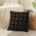 thumbnail image 4 of LALILO Throw Pillow Covers Lattice Gold Abstraction Black Cushion Cover 18" x 18", 2 Pack, 4 of 6
