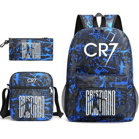 Trendy Cr7 3-Piece Backpack Mochila Student Capacity