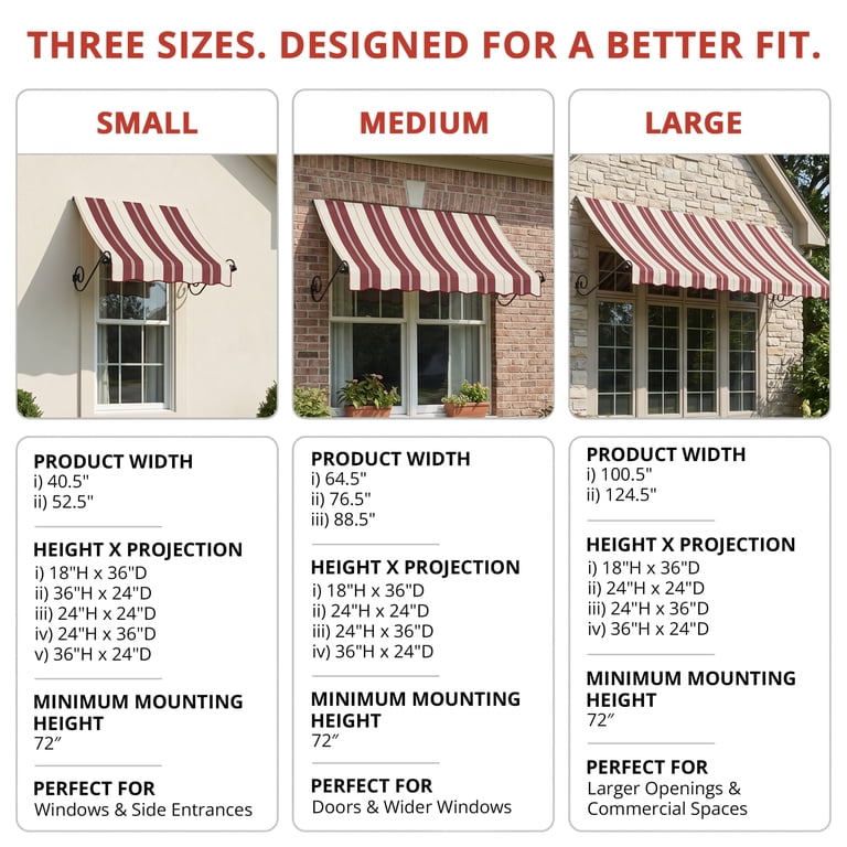 5 Fixed Image Awntech Charleston Fixed Awning, 88.5