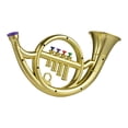 thumbnail image 1 of Kids' Musical Plaything: Gold ABS Simulation French Horn with Four-Note Function, Child-Friendly Environmental Material, Includes 1 Toy Instrument in 25x38.5x10.5cm Package (Optional Silver Color, 1 of 6