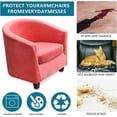 thumbnail image 5 of LINLIN Club Chair Slipcover, tub chair covers 2 piece, Universal Spandex Pattern Armchair Sofa Cover Cover Couch Slipcover for Living Room Club Bar Counter, 5 of 7