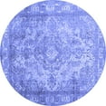 thumbnail image 1 of Ahgly Company Machine Washable Indoor Round Abstract Blue Contemporary Area Rugs, 8' Round, 1 of 4