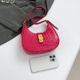 thumbnail image 4 of Bolso Hombro Cuero PU Lindo Axila para Mujer Mano (rosa) Rojo, 4 of 9