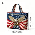 thumbnail image 2 of Luckky 250th Anniversary Tote Bag,1776-2026 Patriotic Quilted Shoulder Bag, 2 of 6