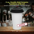 thumbnail image 5 of 11 oz. Double Wall Ceramic Tumblers with Lid - 6 Pack - Black, 5 of 5
