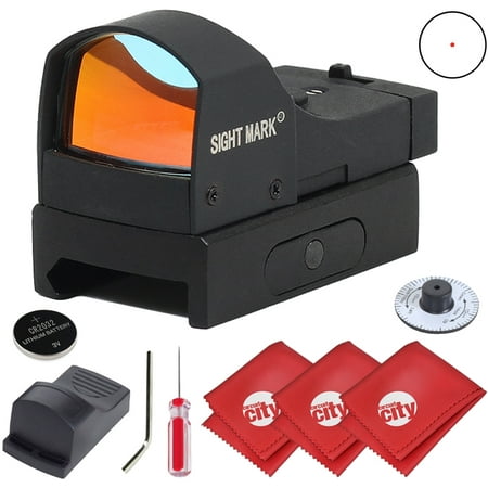 Sightmark Mini Shot Compact Reflex Red Dot Sight for Rifle, Shotgun or Pistol w/ CC Microfibers (Best Combat Handgun Sights)