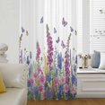 thumbnail image 5 of Watercolor Wildflowers Sheer Curtains 63 Inches Long, Country Botanical Florals Butterfly Light Filering Curtains, Breathable Simi Curtain Privacy Drapes for Living Room Bedroom Window Treatment, 5 of 9