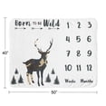 thumbnail image 5 of Sweet Jojo Designs Woodland Camo Green Beige and Black Fleece Milestone Baby Blanket 3 Piece Set, 5 of 6