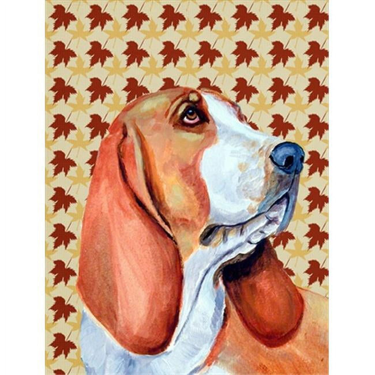 Caroline's Treasures LH9107CHF Basset Hound Fall Leaves Portrait Ho