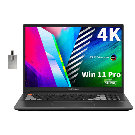 2023 ASUS VivoBook Pro 16X 16" 4K OLED Cutting-edge Business Laptop, AMD Ryzen 9 6900H, 32GB LPDDR5 RAM, 1TB PCIe SSD, GeForce RTX 3050Ti, Backlit Keyboard, Win 11 Pro, Black, 32GB Snowbell USB Card