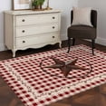 thumbnail image 4 of Farmhouse Large Area Rugs for Bedroom Living Room, Soft Non Slip Carpet Bedside Rug, Vintage Star Retro Rustic Checked Grid Lodge Rectangle Floor Cover Kitchen Accent Rug 4'x6' for Dining Room/Office, 4 of 9