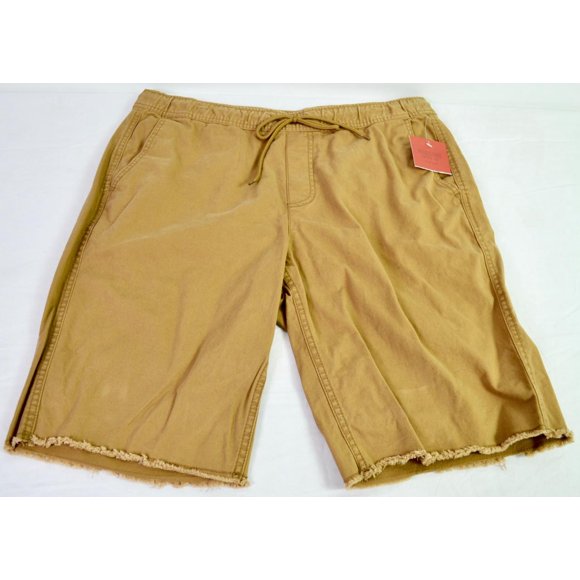 Mossimo Shorts en Coton Marron à devant Plat pour Hommes (Moyen)
