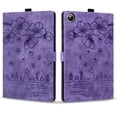 thumbnail image 2 of FJLBDE Case for Samsung Galaxy Tab A11 / Tab A9 8.7 Inch 2025/2023 with Stand, Card Slot, Embossed Cat PU Leather Cover, Purple, 2 of 7