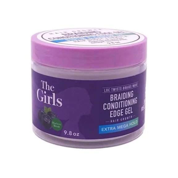 Dr.Girls Braiding Conditioning Edge Gel Blueberry, 9.8 Oz
