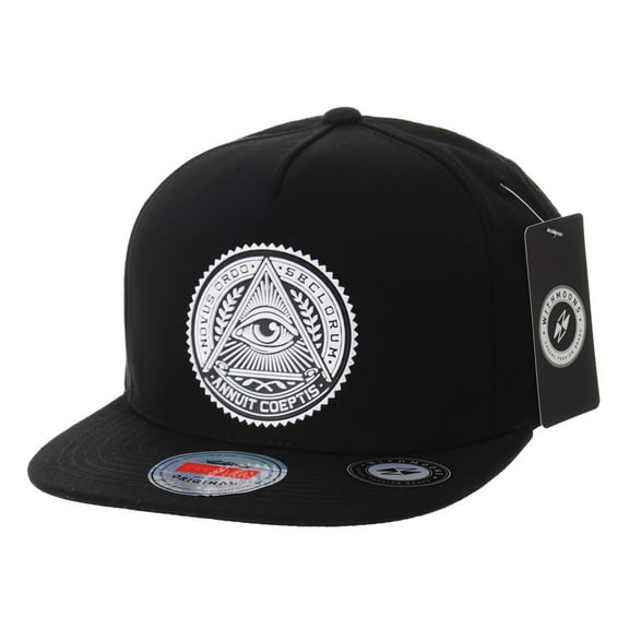 WITHMOONS Snapback Hat Illuminati Patch Hip Hop Baseball Cap AL2344 (Black)