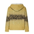 thumbnail image 5 of POTETI Womens Plus Size Hoodies Casual Long Sleeve Zipper Pullover Tops Waffle Knit Leopard Hooded Sweatshirts, 5 of 7