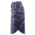thumbnail image 3 of A2Y Women's Elastic Waist Self Tie Tulip Hem Side Pocket Skirt Navy Camouflage 5XL, 3 of 5