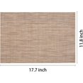 thumbnail image 2 of Placemats for Dining Table Set of 6 Woven Vinyl Plastic Place Mats Non-Slip Heat Insulation Stain Resistant Table Mats Washable Easy Clean Placemats (Linen Yellow), 2 of 6