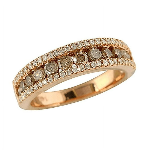 Natural Champagne Diamond Band Ring - Proposal Ring For Her